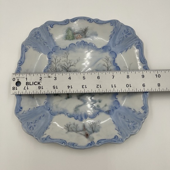 Vintage‎ Hand Painted Winter Scene Decorative Plate Signed 1976 - Picture 13 of 14